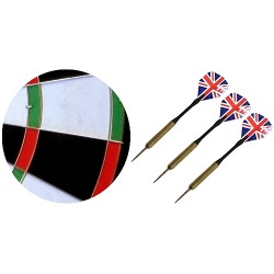 Дартс MAXIMA, 14.3 инча (36.3 см), С 6 стрели и метална мрежа, Двустранен