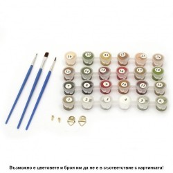 Комплект за рисуване по номера с платно 40х30 см, Модел 1, 27014409 Комплект за рисуване по номера с платно 40х30 см, Модел 1, 27014409