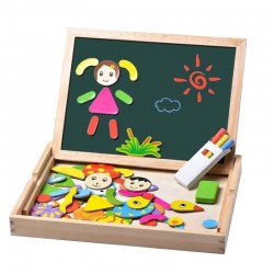 Образователен комплект с дъска и магнити в дървена кутия MAXIMA 270263