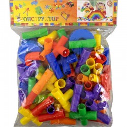 Конструктор MAXIMA, 500 г, Тръбички и колела в различни цветове 270386