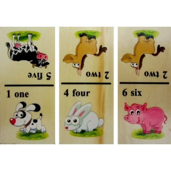 Домино дървено с домашни животни 270706 Домино дървено с домашни животни 270706