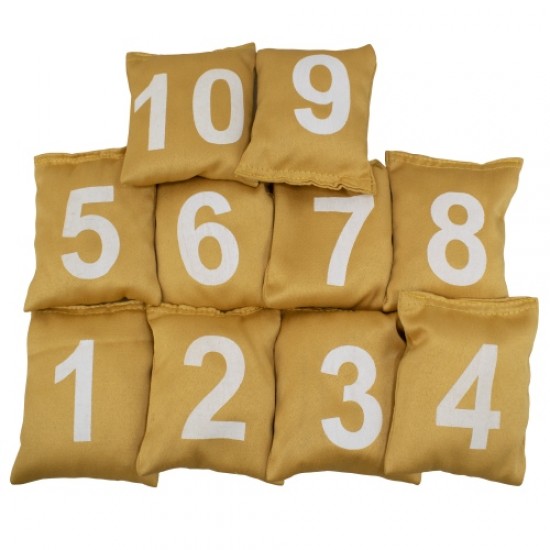Торбички за хвърляне в цел, Комплект 10 броя с номера от 1 до 10, 12х10х3 см, 100 г. 300907