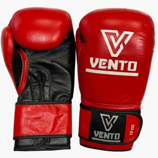 Боксови ръкавици VENTO, изработени от естествена кожа, 10 OZ, червени 31070401