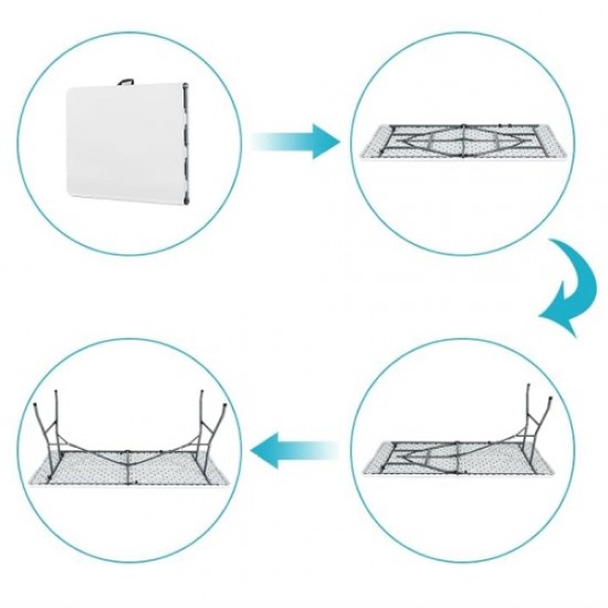 Сгъваема маса за кетъринг, пикник, градина и къмпинг MAXIMA, От HDPE и стомана, 180х74хH74 см. 600706
