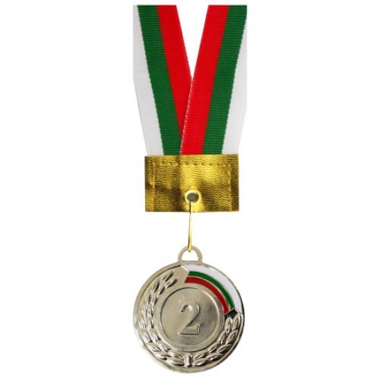 Медал MAXIMA, 5 см, С трикольорна лента, За второ място OOO17102