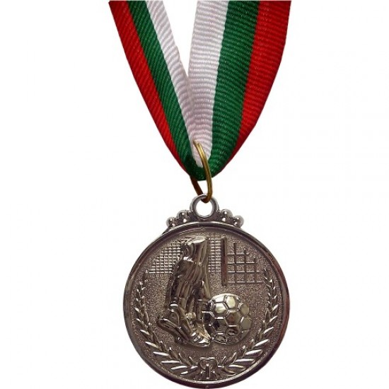 Медал за футбол MAXIMA, 6.5 см, С трикольорна лента, За второ място OOO17902
