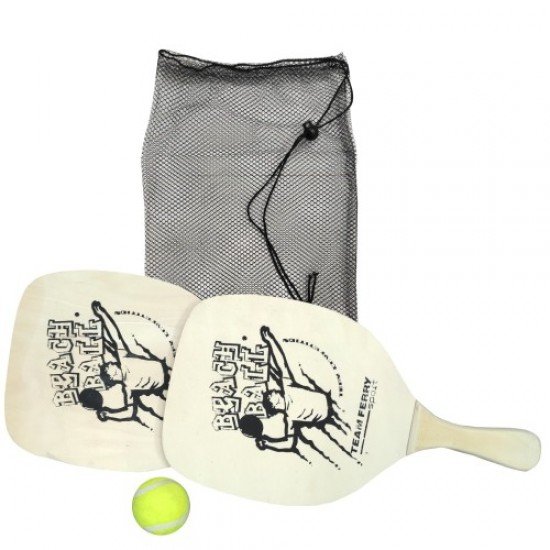 Комплект дървени хилки с тенис топка, За плажен тенис