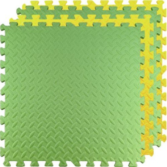 Настилка ЕVA 61х61х1,5 см 4 броя комплект - 2 броя Жълт, 2 броя Зелен