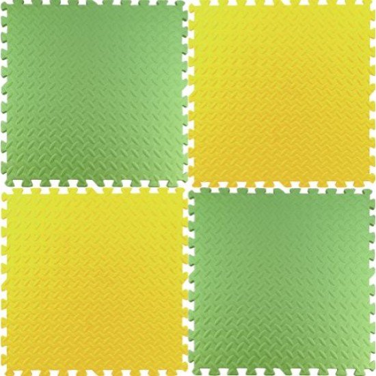Настилка ЕVA 61х61х1,5 см 4 броя комплект - 2 броя Жълт, 2 броя Зелен