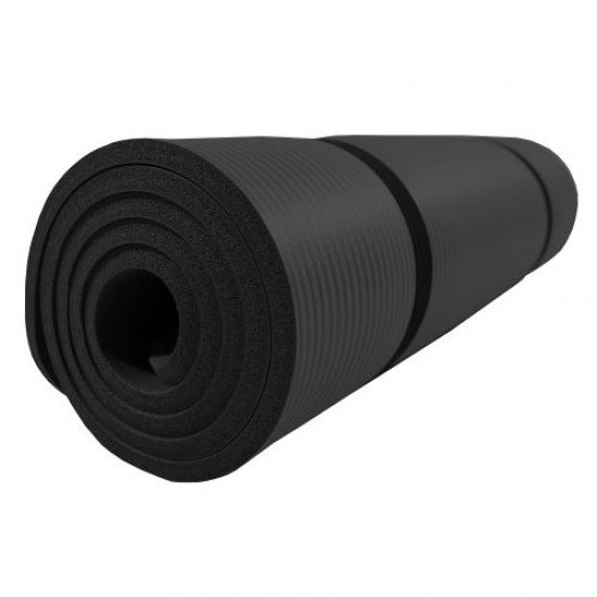 Постелка за гимнастика 182x60x1см, изработена от NBR - Черен