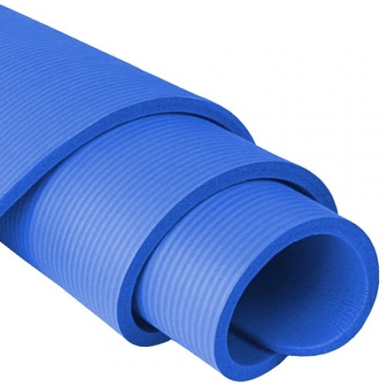Постелка за гимнастика 180x60x1,2 см, изработена от NBR - Синя 30000903