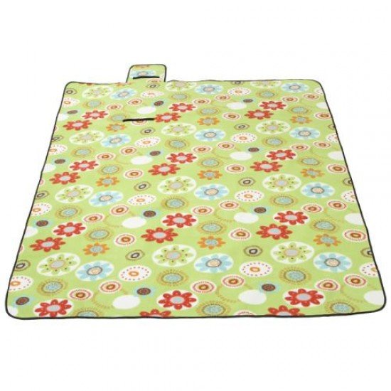 Постелка за пикник, къмпинг MAXIMA, 145х200 см - Зелена с цветя
