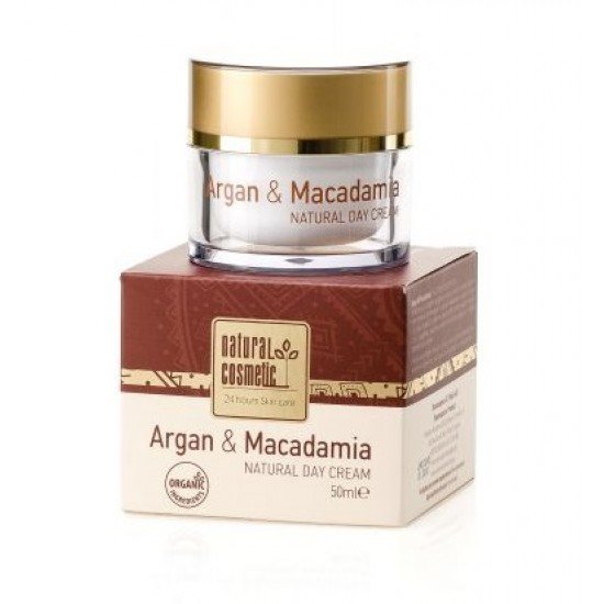 Натурален дневен крем за лице с Арган и Макадамия Natural Cosmetic, 50 мл Натурален дневен крем за лице с Арган и Макадамия Natural Cosmetic, 50 мл
