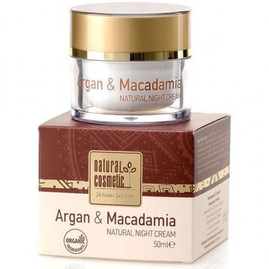 Натурален нощен крем за лице с Арган и Макадамия Natural Cosmetic, 50 мл Натурален нощен крем за лице с Арган и Макадамия Natural Cosmetic, 50 мл