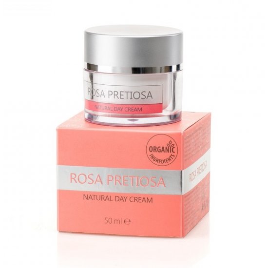 Натурален подмладяващ дневен крем за лице „Rosa Pretiosa” Natural Cosmetic, 50 мл