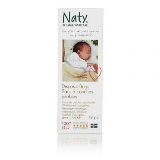 Naty Пликчета за употребявани памперси, 50 броя Naty Пликчета за употребявани памперси, 50 броя