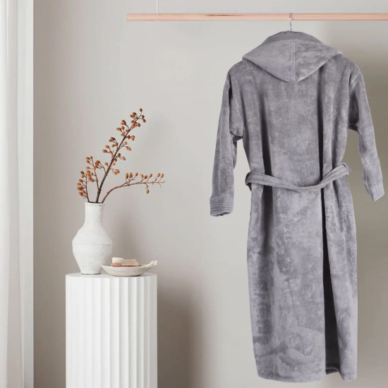 ХАЛАТ ЗА БАНЯ ПЮЪР L - СИВ 16-0000 ТРХ, 3130200013