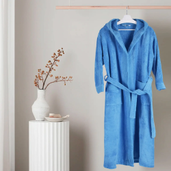 ХАЛАТ ЗА БАНЯ ПЮЪР L - СВ.СИН 16-4134 ТРХ, 3130200021