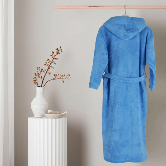 ХАЛАТ ЗА БАНЯ ПЮЪР XXL - СВ.СИН 16-4134 ТРХ, 3130200023