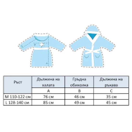 Детски халат за баня PNG 1962, десен "Подарък", размер М 4060200166