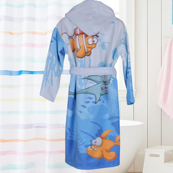 Детски халат за баня DF печат XL - Морски герои