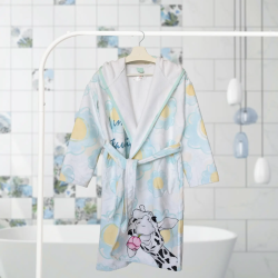 ДЕТСКИ ХАЛАТ ЗА БАНЯ DF ПЕЧАТ XL - ЖИРАФ СИН 4060200241