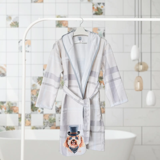 ДЕТСКИ ХАЛАТ ЗА БАНЯ DF ПЕЧАТ XL - КУЧЕ 4060200242 ДЕТСКИ ХАЛАТ ЗА БАНЯ DF ПЕЧАТ XL - КУЧЕ 4060200242