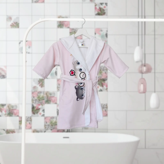 ДЕТСКИ ХАЛАТ ЗА БАНЯ DF ПЕЧАТ S - КОТЕТА 4060200253