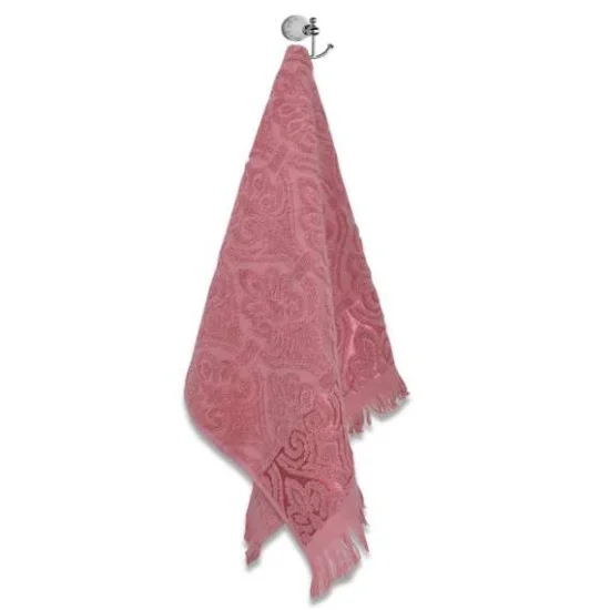 Хавлиена кърпа с ресни 70/140 - Розов