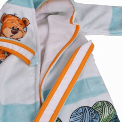 Детски халат за баня DF печат S – Мече с Прежда Детски халат за баня DF печат S – Мече с Прежда