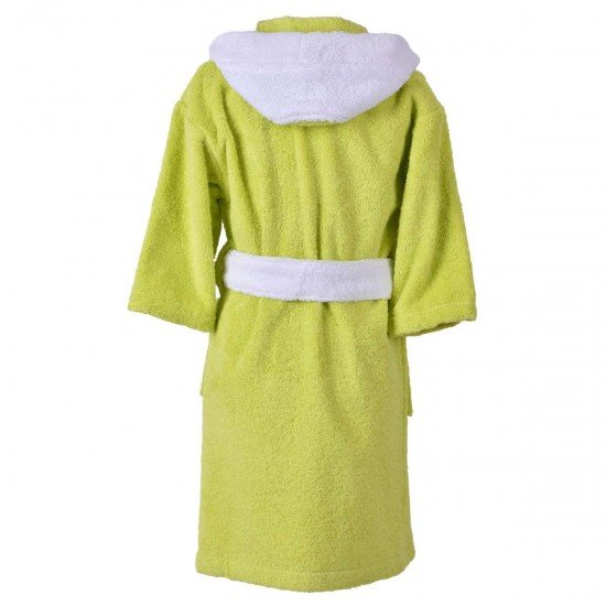 Детски халат за баня M –  Зелен/Бял
