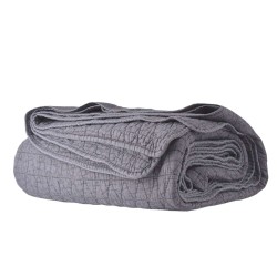 Покривало за легло с ефект варен памук 220/240 - Сив