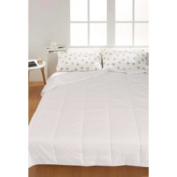 Олекотена завивка ранфорс дв. вата 150/210 - Бял