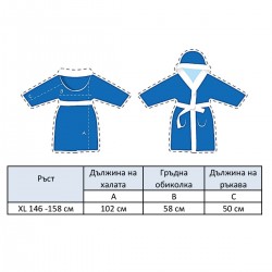 Детски халат за баня XL - Розов/Бял Детски халат за баня XL - Розов/Бял