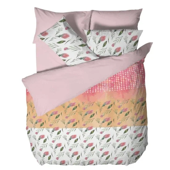 Спално бельо Ранфорс единичен- Цветя в Розово Спално бельо Ранфорс единичен- Цветя в Розово