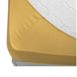 Долен чаршаф ранфорс с ластик 120/200/20 - Жълт Долен чаршаф ранфорс с ластик 120/200/20 - Жълт