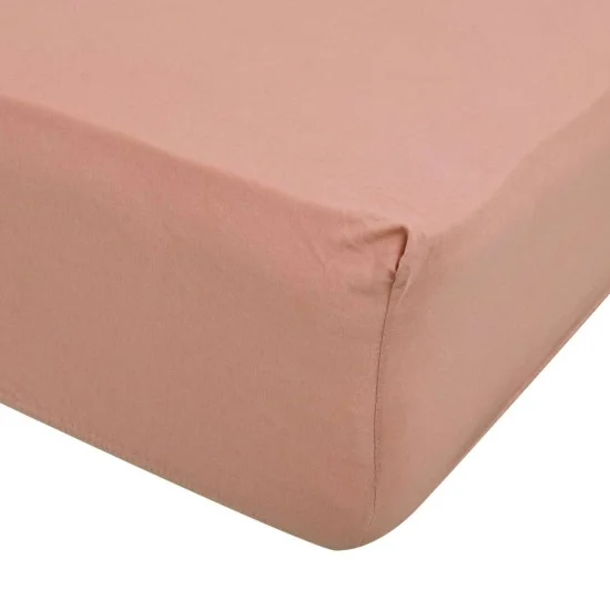 Долен чаршаф ранфорс  с трико 160/200 - Розов