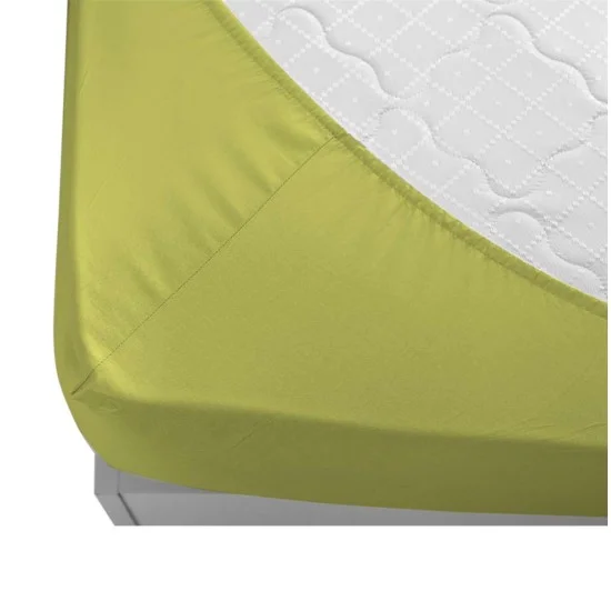 Долен чаршаф ранфорс  с ластик 90/200/20 - Зелен