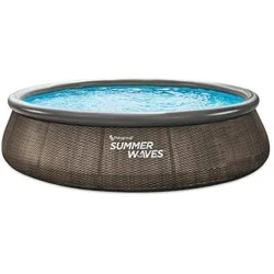 Басейн Summer Waves Quick Set ( 366 x 76 см ) РАТАН с надувем борд и филтрираща система Polygroup, P1Q01230A0EU