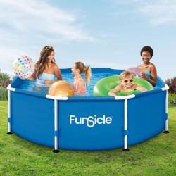 Сглобяем басейн FunSicle ( Ø244 x h76 см ) с метална рамка и филтрираща система Polygroup, P2000830A0EU