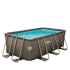 Сглобяем басейн FunSicle Oasis Pool Rattan (правоъгълен / 4.00 x 2.00 x 1.22 м) с метална рамка и филтрираща система Polygroup, P4Q1307KE0EU