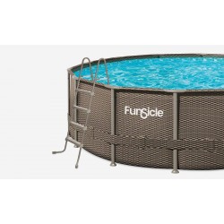 Сглобяем кръгъл басейн FunSicle Oasis Pool Rattan (Ø 4.27 / h 1.07 м) с метална рамка и филтрираща система Polygroup, P9Q01442B0GS Сглобяем кръгъл басейн FunSicle Oasis Pool Rattan (Ø 4.27 / h 1.07 м) с метална рамка и филтрираща система Polygroup, P9Q01442B0GS