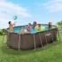 Сглобяем овален басейн FunSicle Oasis Pool Rattan (4.24 x 2.50 x 1.00 м) с метална рамка и филтрираща система Polygroup, PBQ1408GE0EU