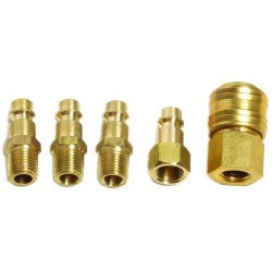 Накрайници пневм. бърза връзка 1/4" 5бр к-т QC01 RD Накрайници пневм. бърза връзка 1/4" 5бр к-т QC01 RD