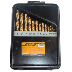Свредла за метал 13бр ø2.0-8.0mm к-т HSS + TIN мeтал.кут.
