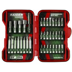 Накрайници 1/4" 37 бр. к-т RAIDER Накрайници 1/4" 37 бр. к-т RAIDER