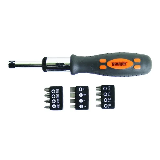 Отвертка-тресчотка с накрайници, к-т 13 части  GD