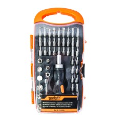 Отвертка-тресчотка с накрайници и вложки, к-т 49 части GD Отвертка-тресчотка с накрайници и вложки, к-т 49 части GD