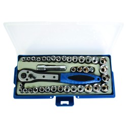 Тресчотка с вложки, к-т 39 части 1/4" & 3/8" 4-15mm  BS