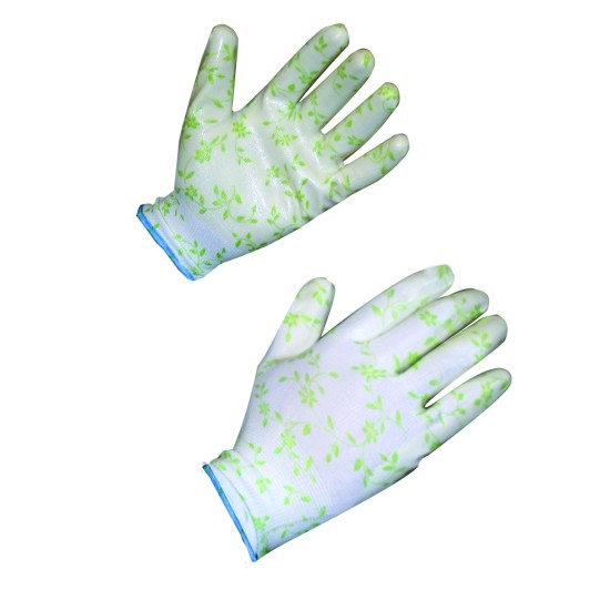 Ръкавици градински полиестерно трико/нитрил  - хенгер TG